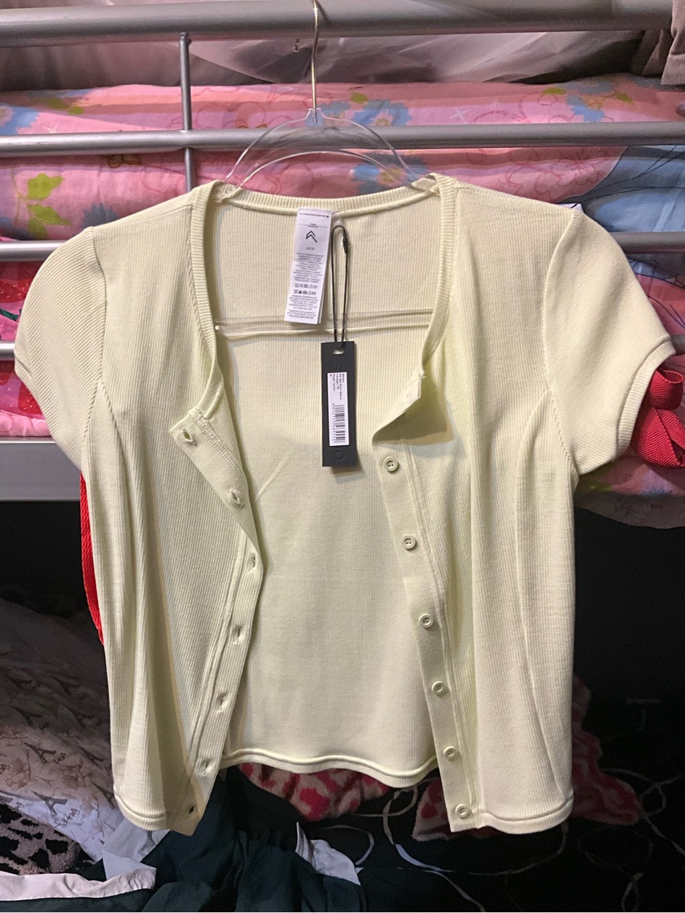 mellow rib mid short sleeve cardigan